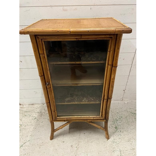 166 - A bamboo glazed cabinet (H92cm W53cm D37cm)