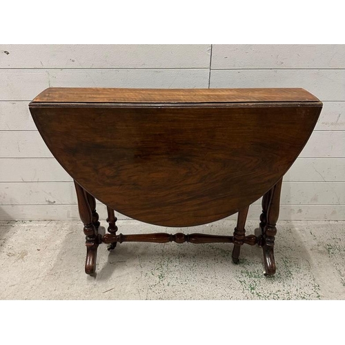 182 - An 19th Century Victorian Sutherland table with ceramic castors (H71cm W118cm D89cm)