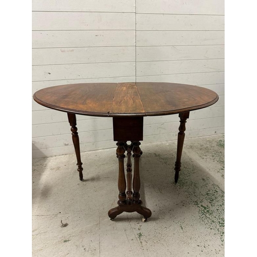 182 - An 19th Century Victorian Sutherland table with ceramic castors (H71cm W118cm D89cm)