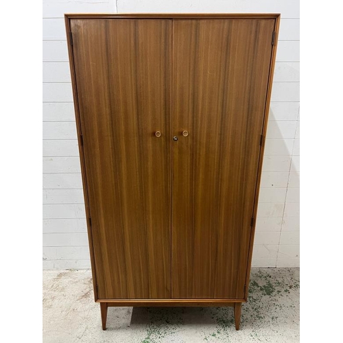 185 - Alfred Cox Mid Century 1960's double wardrobe (H180cm W92cm D54cm)