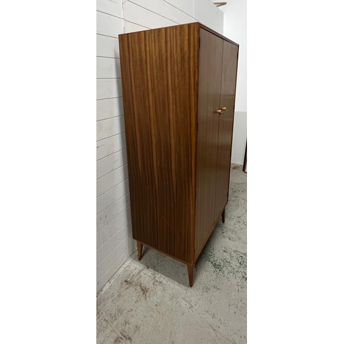 185 - Alfred Cox Mid Century 1960's double wardrobe (H180cm W92cm D54cm)