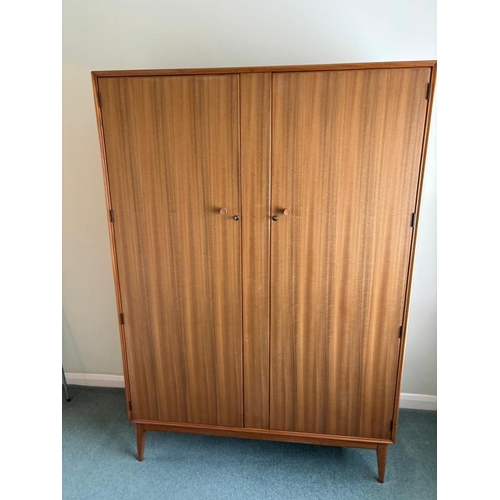 186 - Alfred Cox Mid Century 1690's large double wardrobe (H174cm W122cm D54cm)