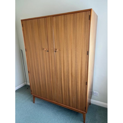 186 - Alfred Cox Mid Century 1690's large double wardrobe (H174cm W122cm D54cm)