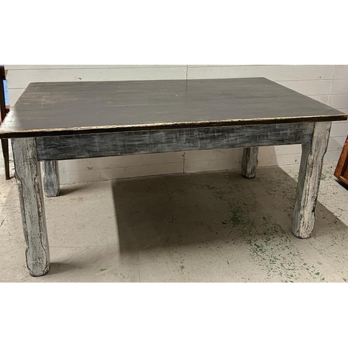 187 - A painted rustic farmhouse table (H80cm W1701cm D98cm)