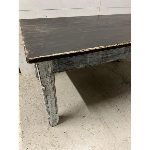 187 - A painted rustic farmhouse table (H80cm W1701cm D98cm)