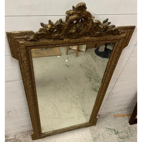 217 - A French style ornate gilt hall mirror (frame 86cm x 160cm)