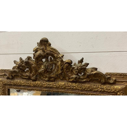 217 - A French style ornate gilt hall mirror (frame 86cm x 160cm)