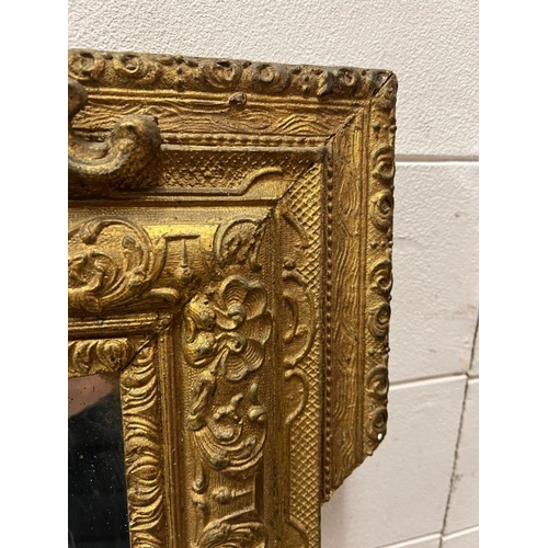 217 - A French style ornate gilt hall mirror (frame 86cm x 160cm)