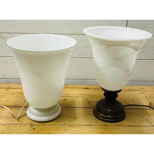 230 - Two uplighters of opaline glass