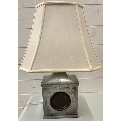 233 - A pewter table lamp