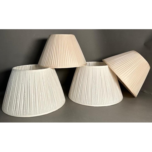 234 - Two sets of cream pleated lamp shades