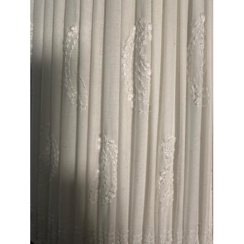 234 - Two sets of cream pleated lamp shades