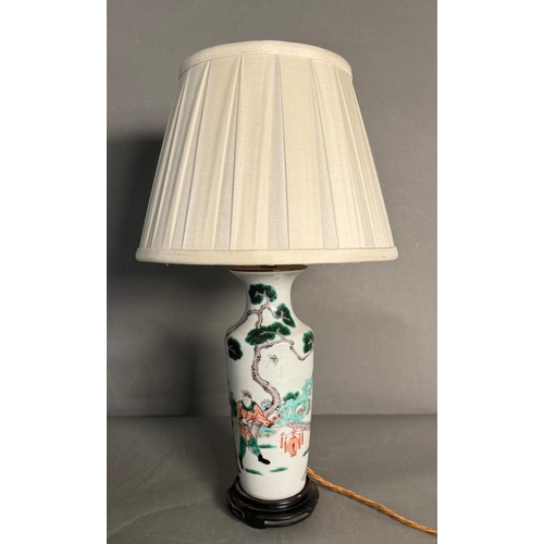 243 - A Chinese vase table lamp in the Famile Verte Palette