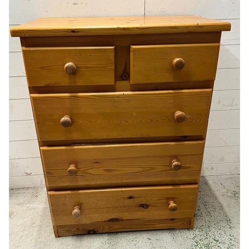 26 - Two over three chest of drawers (H100cm W78cm D45cm)