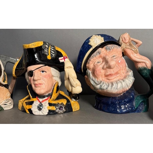 268 - Ten Royal Doulton character jugs to include Captain Ahab, Happy John and Lord Nelson