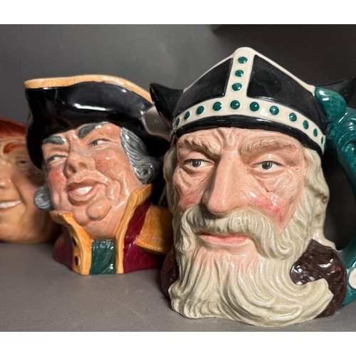 273 - Ten Royal Doulton character jugs to include Viking, Yachtsman and Rip Van Winkle