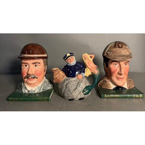 276 - A pair of Royal Doulton Sherlock Holmes and Doctor Watson bookends along with an 