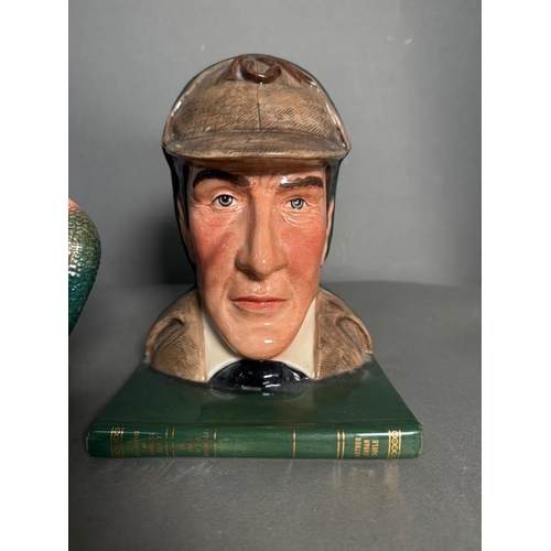 276 - A pair of Royal Doulton Sherlock Holmes and Doctor Watson bookends along with an 