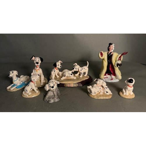 278 - A selection of Royal Doulton 101 dalmatians figures (cruella AF)