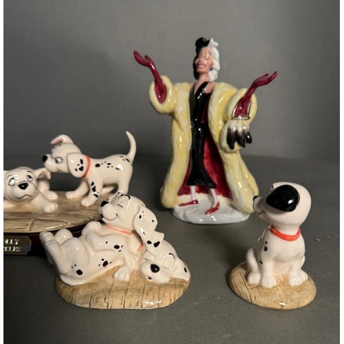 278 - A selection of Royal Doulton 101 dalmatians figures (cruella AF)