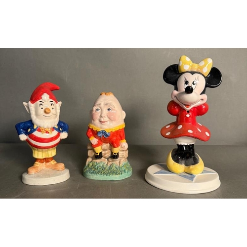 287 - Two Royal Doulton figures of Humpty Dumpty and Big Ears and a Schmid figure of Minnie Mouse