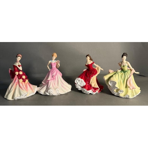 305 - Four Royal Doulton figures, Autumn Ball, Summer ball, Winter ball and Spring ball