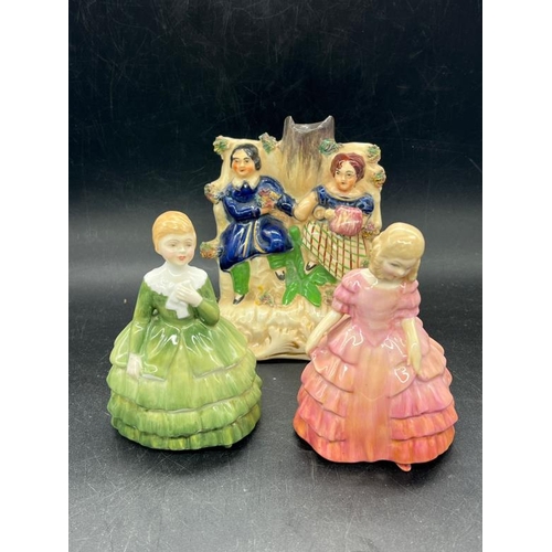 314 - Two Royal Doulton figures and one flat back