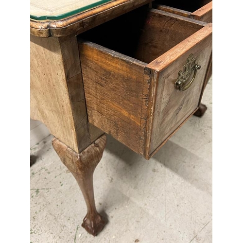 33 - A Georgian side table/lowboy with ball claw feet (H74cm W88cm D49cm)