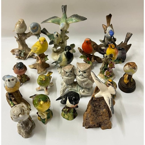 337 - A selection of fifteen china bird figures, various makers and ages.