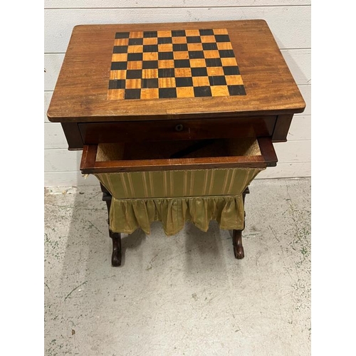 34 - A Victorian games table (H69cm W52cm D39cm)