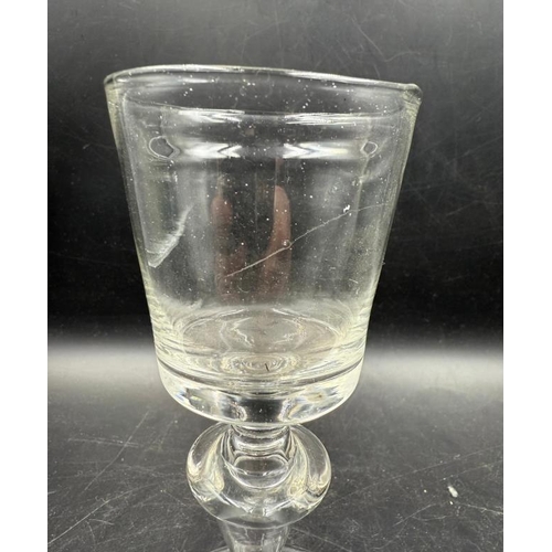 342 - An 18th Century Baluster wine glass, approximate height 148mm.