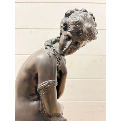 364 - Moreau Patinated bronze figure of Venus H65cm