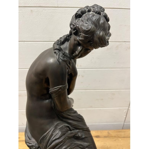 364 - Moreau Patinated bronze figure of Venus H65cm