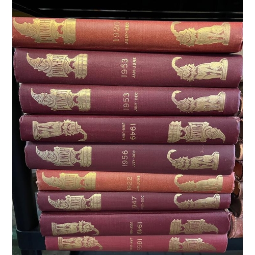 370 - A selection of Punch hardback books volumes from 1916 to 1958 various years