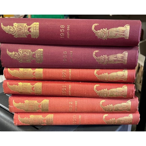 370 - A selection of Punch hardback books volumes from 1916 to 1958 various years