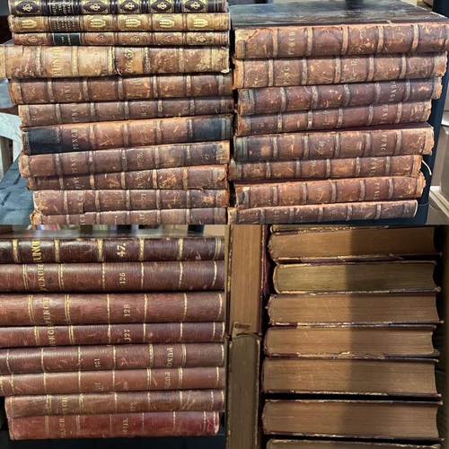 371 - A selection of leather bound Punch volumes various years