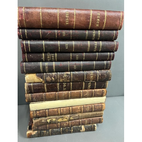 375 - A selection of leather bound books