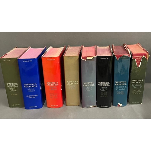 376 - A set of Winston Churchill, The Official Biography by Martin Gilbert, eight volumes