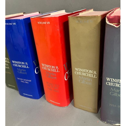 376 - A set of Winston Churchill, The Official Biography by Martin Gilbert, eight volumes