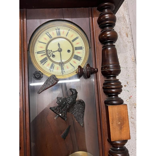 383 - A Victorian Vienna regulator clock AF 114cm