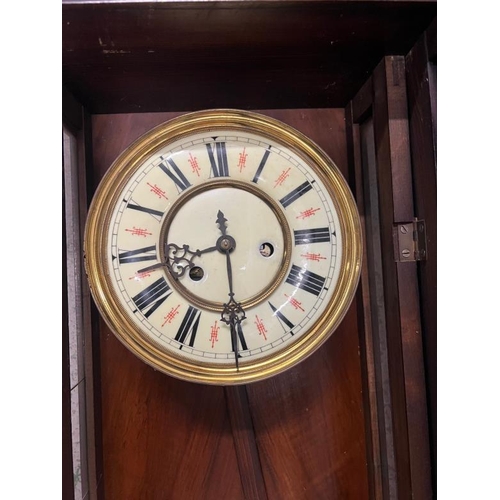 383 - A Victorian Vienna regulator clock AF 114cm