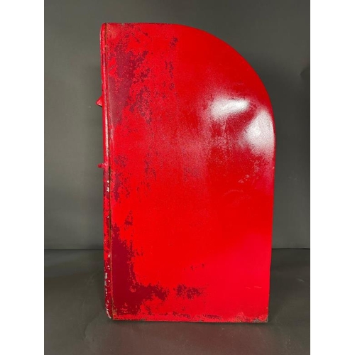 392 - A cast iron reproduction red post box with key