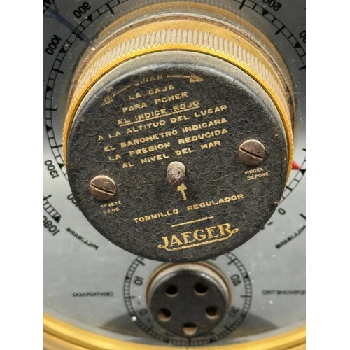 393 - A Jaeger Barometro 7 AB Barometer Thermometer made in France