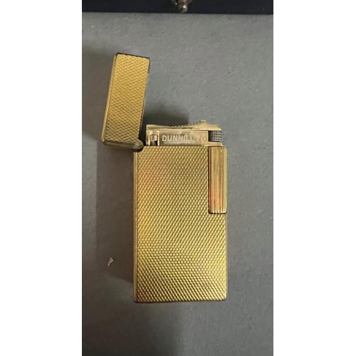 419 - Dunhill gold plated lighter, boxed