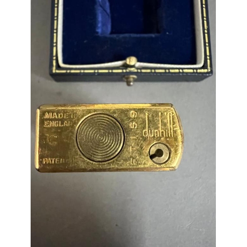 419 - Dunhill gold plated lighter, boxed