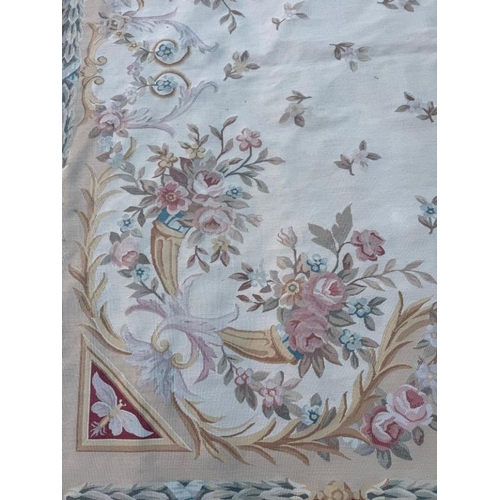 425 - A wall hanging embroidery beige grounds and a floral pattern 248cm x 310cm