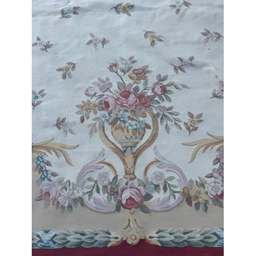 425 - A wall hanging embroidery beige grounds and a floral pattern 248cm x 310cm