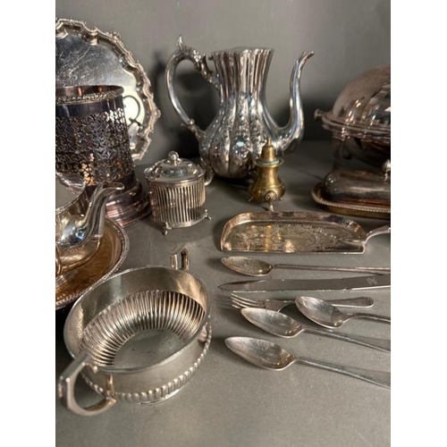 444 - A large selection of quality silver plated ware, EPNS including bottle holders, teapots etc.