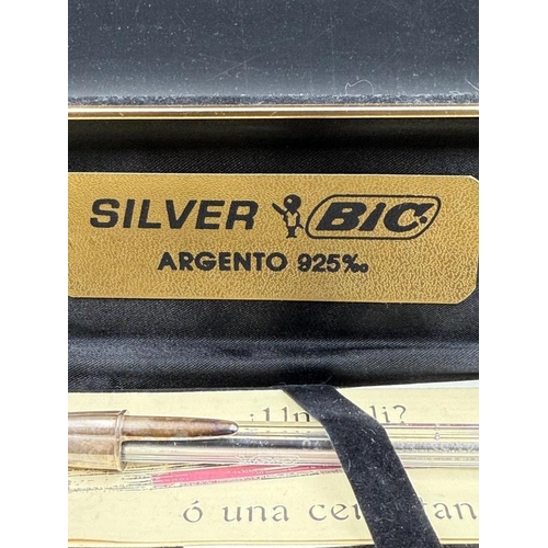 452 - A cased Bic silver capped biro