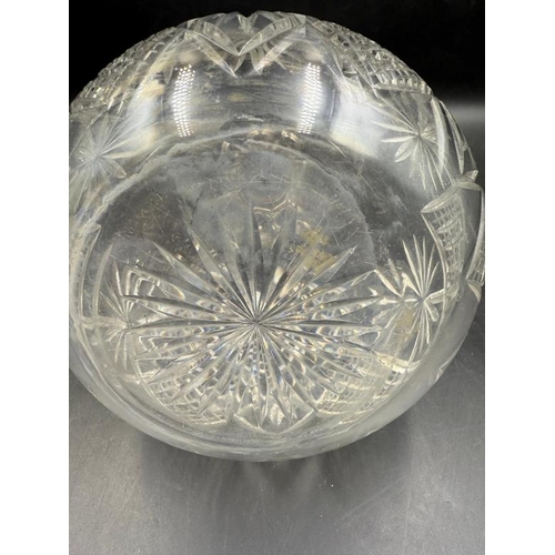 469 - A Continental silver necked cut glass decanter, marked 800 25cm H approximately.